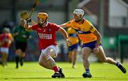 23 July 2021; Niall O'Leary of Cork in action against Ryan Taylor of Clare during the GAA Hurling All-Ireland Senior Championship Round 2 match between Clare and Cork at LIT Gaelic Grounds in Limerick. Photo by Eóin Noonan/Sportsfile