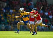 23 July 2021; Aidan McCarthy of Clare in action against Seán O'Donoghue of Cork during the GAA Hurling All-Ireland Senior Championship Round 2 match between Clare and Cork at LIT Gaelic Grounds in Limerick. Photo by Eóin Noonan/Sportsfile