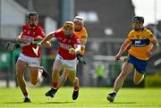 23 July 2021; Niall O'Leary of Cork in action against Ryan Taylor of Clare during the GAA Hurling All-Ireland Senior Championship Round 2 match between Clare and Cork at LIT Gaelic Grounds in Limerick. Photo by Eóin Noonan/Sportsfile