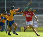 23 July 2021; Séamus Harnedy of Cork in action against David McInerney of Clare during the GAA Hurling All-Ireland Senior Championship Round 2 match between Clare and Cork at LIT Gaelic Grounds in Limerick. Photo by Eóin Noonan/Sportsfile