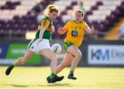 24 July 2021; Louise Ní Mhuircheartaigh of Kerry in action against Nicole McLaughlin of Donegal during the TG4 All-Ireland Senior Ladies Football Championship Group 4 Round 3 match between Donegal and Kerry at Tuam Stadium in Galway. Photo by Matt Browne/Sportsfile