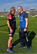 23 July 2021; Cork manager Kieran Kingston with Clare manager Brian Lohan after the GAA Hurling All-Ireland Senior Championship Round 2 match between Clare and Cork at LIT Gaelic Grounds in Limerick. Photo by Eóin Noonan/Sportsfile