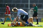 23 July 2021; Jack O'Connor of Cork leaves the pitch after being shown a red card by referee John Keenan during the GAA Hurling All-Ireland Senior Championship Round 2 match between Clare and Cork at LIT Gaelic Grounds in Limerick. Photo by Eóin Noonan/Sportsfile