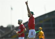 23 July 2021; Séamus Harnedy of Cork celebrates scoring a point during the GAA Hurling All-Ireland Senior Championship Round 2 match between Clare and Cork at LIT Gaelic Grounds in Limerick. Photo by Eóin Noonan/Sportsfile