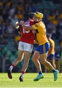 23 July 2021; Jack O'Connor of Cork with Rory Hayes of Clare during the GAA Hurling All-Ireland Senior Championship Round 2 match between Clare and Cork at LIT Gaelic Grounds in Limerick. Photo by Eóin Noonan/Sportsfile