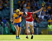 23 July 2021; Jack O'Connor of Cork with Rory Hayes of Clare during the GAA Hurling All-Ireland Senior Championship Round 2 match between Clare and Cork at LIT Gaelic Grounds in Limerick. Photo by Eóin Noonan/Sportsfile