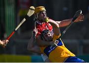 23 July 2021; Tony Kelly of Clare is fouled for a penalty by Niall O'Leary of Cork during the GAA Hurling All-Ireland Senior Championship Round 2 match between Clare and Cork at LIT Gaelic Grounds in Limerick. Photo by Piaras Ó Mídheach/Sportsfile