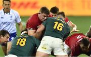 24 July 2021; Tadhg Furlong, centre, of British and Irish Lions in action against Frans Malherbe, 18, and Malcom Marx, 16, of South Africa during the first test of the British and Irish Lions tour match between South Africa and British and Irish Lions at Cape Town Stadium in Cape Town, South Africa. Photo by Ashley Vlotman/Sportsfile