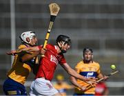 23 July 2021; Robert Downey of Cork in action against Aron Shanagher of Clare during the GAA Hurling All-Ireland Senior Championship Round 2 match between Clare and Cork at LIT Gaelic Grounds in Limerick. Photo by Piaras Ó Mídheach/Sportsfile