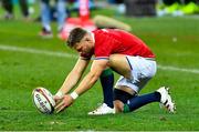 24 July 2021; Dan Biggar of British and Irish Lions prepares to kick a penalty during the first test of the British and Irish Lions tour match between South Africa and British and Irish Lions at Cape Town Stadium in Cape Town, South Africa. Photo by Ashley Vlotman/Sportsfile