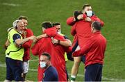 24 July 2021; British and Irish Lions bench celebrate after winning the first test match between South Africa and British and Irish Lions at Cape Town Stadium in Cape Town, South Africa. Photo by Ashley Vlotman/Sportsfile