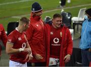 24 July 2021; British and Irish Lions, from left, Liam Williams, Jonny Hill and Tadhg Furlong after the first test of the British and Irish Lions tour match between South Africa and British and Irish Lions at Cape Town Stadium in Cape Town, South Africa. Photo by Ashley Vlotman/Sportsfile