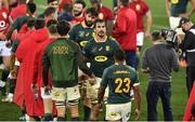 24 July 2021; The South Africa players leave the pitch after their side's defeat during the first test of the British and Irish Lions tour match between South Africa and British and Irish Lions at Cape Town Stadium in Cape Town, South Africa. Photo by Ashley Vlotman/Sportsfile