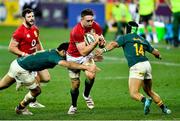 24 July 2021; Jack Conan of British and Irish Lions is tackled by Damian de Allende, left, and Cheslin Kolbe of South Africa during the first test of the British and Irish Lions tour match between South Africa and British and Irish Lions at Cape Town Stadium in Cape Town, South Africa. Photo by Ashley Vlotman/Sportsfile