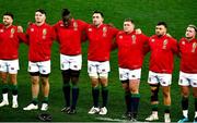 24 July 2021; British and Irish Lions players line-up before the first test of the British and Irish Lions tour match between South Africa and British and Irish Lions at Cape Town Stadium in Cape Town, South Africa. Photo by Ashley Vlotman/Sportsfile