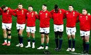 24 July 2021; British and Irish Lions players line-up before the first test of the British and Irish Lions tour match between South Africa and British and Irish Lions at Cape Town Stadium in Cape Town, South Africa. Photo by Ashley Vlotman/Sportsfile