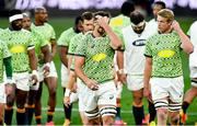 24 July 2021; Eben Etzebeth, centre, of South Africa prior to the first test of the British and Irish Lions tour match between South Africa and British and Irish Lions at Cape Town Stadium in Cape Town, South Africa. Photo by Ashley Vlotman/Sportsfile