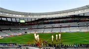 24 July 2021; A general view of the players running out during the first test of the British and Irish Lions tour match between South Africa and British and Irish Lions at Cape Town Stadium in Cape Town, South Africa. Photo by Ashley Vlotman/Sportsfile
