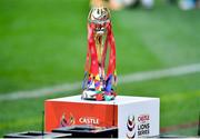 24 July 2021; A general view of the Lions Series Trophy prior to the first test of the British and Irish Lions tour match between South Africa and British and Irish Lions at Cape Town Stadium in Cape Town, South Africa. Photo by Ashley Vlotman/Sportsfile