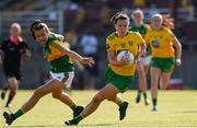 24 July 2021; Geraldine McLaughlin of Donegal in action against Ciara Murphy of Kerry during the TG4 All-Ireland Senior Ladies Football Championship Group 4 Round 3 match between Donegal and Kerry at Tuam Stadium in Galway. Photo by Matt Browne/Sportsfile