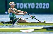 25 July 2021; Sanita Pušpure of Ireland on her way to finishing 1st in the Women's Single Sculls quarter-final at the Sea Forest Waterway during the 2020 Tokyo Summer Olympic Games in Tokyo, Japan. Photo by Seb Daly/Sportsfile