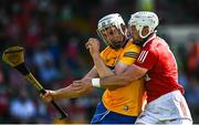 23 July 2021; Conor Cleary of Clare is tackled by Patrick Horgan of Cork during the GAA Hurling All-Ireland Senior Championship Round 2 match between Clare and Cork at LIT Gaelic Grounds in Limerick. Photo by Eóin Noonan/Sportsfile