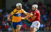 23 July 2021; Conor Cleary of Clare is tackled by Patrick Horgan of Cork during the GAA Hurling All-Ireland Senior Championship Round 2 match between Clare and Cork at LIT Gaelic Grounds in Limerick. Photo by Eóin Noonan/Sportsfile