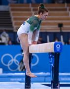25 July 2021; Megan Ryan of Ireland climbs on to the balance beam during women's artistic gymnastics all-round qualification at the Ariake Gymnastics Centre during the 2020 Tokyo Summer Olympic Games in Tokyo, Japan. Photo by Brendan Moran/Sportsfile