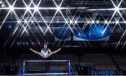 25 July 2021; (EDITOR'S NOTE; This image was created using a  special effects camera filter) Megan Ryan of Ireland competing on the uneven bars during women's artistic gymnastics all-round qualification at the Ariake Gymnastics Centre during the 2020 Tokyo Summer Olympic Games in Tokyo, Japan. Photo by Brendan Moran/Sportsfile