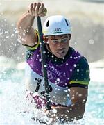 25 July 2021; Daniel Watkins of Australia in action during the Men’s C1 Canoe Slalom heats at the Kasai Canoe Slalom Centre during the 2020 Tokyo Summer Olympic Games in Tokyo, Japan. Photo by Ramsey Cardy/Sportsfile