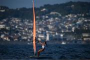 25 July 2021; Maria Celia Tejerina Mackern of Argentina in action during the Women's Windsurfer races at the Enoshima Yacht Harbour during the 2020 Tokyo Summer Olympic Games in Tokyo, Japan. Photo by Stephen McCarthy/Sportsfile