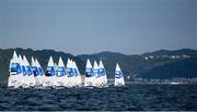 25 July 2021; A general view of the action during the Men's Laser races at the Enoshima Yacht Harbour during the 2020 Tokyo Summer Olympic Games in Tokyo, Japan. Photo by Stephen McCarthy/Sportsfile