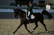 25 July 2021; Heike Holstein of Ireland on Sambuca during day 2 of the Dressage Team and Individual Qualifier at the Equestrian Park during the 2020 Tokyo Summer Olympic Games in Tokyo, Japan. Photo by Brendan Moran/Sportsfile