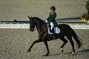 25 July 2021; Heike Holstein of Ireland on Sambuca during day 2 of the Dressage Team and Individual Qualifier at the Equestrian Park during the 2020 Tokyo Summer Olympic Games in Tokyo, Japan. Photo by Brendan Moran/Sportsfile