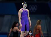 25 July 2021; Mona McSharry of Ireland before competing in the heats of the women's 100 metre breaststroke at the Tokyo Aquatics Centre during the 2020 Tokyo Summer Olympic Games in Tokyo, Japan. Photo by Ian MacNicol/Sportsfile