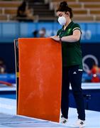 25 July 2021; Team Ireland gymnastics coach Emma Hamill during women's artistic gymnastics all-round qualification at the Ariake Gymnastics Centre during the 2020 Tokyo Summer Olympic Games in Tokyo, Japan. Photo by Brendan Moran/Sportsfile