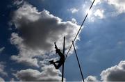 25 July 2021; Shane Power of St Joseph's AC, Kilkenny, competing in the Men's Pole Vault during the Athletics Ireland Summer Games at Carlow IT in Carlow. Photo by Sam Barnes/Sportsfile