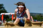 25 July 2021; David Dagg of Dundrum South Dublin AC, competing in the Men's Long Jump during the Athletics Ireland Summer Games at Carlow IT in Carlow. Photo by Sam Barnes/Sportsfile