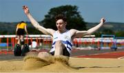 25 July 2021; Eoghan McGrath of Celbridge AC, Kildare, competing in the Men's Long Jump during the Athletics Ireland Summer Games at Carlow IT in Carlow. Photo by Sam Barnes/Sportsfile