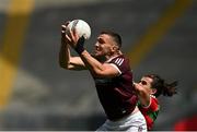 25 July 2021; Damien Comer of Galway in action against Oisín Mullin of Mayo during the Connacht GAA Senior Football Championship Final match between Galway and Mayo at Croke Park in Dublin. Photo by Harry Murphy/Sportsfile