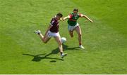 25 July 2021; Paul Conroy of Galway in action against Lee Keegan of Mayo during the Connacht GAA Senior Football Championship Final match between Galway and Mayo at Croke Park in Dublin. Photo by Daire Brennan/Sportsfile