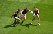 25 July 2021; Darren McHale of Mayo in action against Matthew Tierney, left, and Dylan McHugh of Galway during the Connacht GAA Senior Football Championship Final match between Galway and Mayo at Croke Park in Dublin. Photo by Daire Brennan/Sportsfile