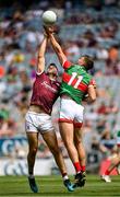 25 July 2021; Paul Conroy of Galway in action against Aidan O'Shea of Mayo during the Connacht GAA Senior Football Championship Final match between Galway and Mayo at Croke Park in Dublin. Photo by Harry Murphy/Sportsfile