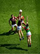 25 July 2021; Peadar Ó Cuaig of Galway in action against Stephen Coen of Mayo during the Connacht GAA Senior Football Championship Final match between Galway and Mayo at Croke Park in Dublin. Photo by Daire Brennan/Sportsfile