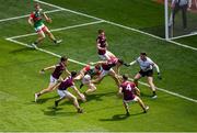 25 July 2021; Matthew Ruane of Mayo is fouled which resulted in a Mayo penalty during the Connacht GAA Senior Football Championship Final match between Galway and Mayo at Croke Park in Dublin. Photo by Daire Brennan/Sportsfile