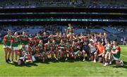 25 July 2021; The Mayo squad celebrate with the Nestor Cup after the Connacht GAA Senior Football Championship Final match between Galway and Mayo at Croke Park in Dublin. Photo by Ray McManus/Sportsfile