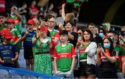 25 July 2021; Mayo supporters watch the presentation after the Connacht GAA Senior Football Championship Final match between Galway and Mayo at Croke Park in Dublin. Photo by Ray McManus/Sportsfile