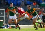 25 July 2021; Luke Connolly of Cork of Cork is tackled by Brian Ó Beaglaoic of Kerry during the Munster GAA Football Senior Championship Final match between Kerry and Cork at Fitzgerald Stadium in Killarney, Kerry. Photo by Eóin Noonan/Sportsfile