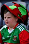 25 July 2021; An anxious eight year old Cullen O'Reilly, from Kiltimagh, Co Mayo, watches the final minutes of the Connacht GAA Senior Football Championship Final match between Galway and Mayo at Croke Park in Dublin. Photo by Ray McManus/Sportsfile