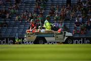 25 July 2021; Mayo full back Padraig O'Hora is stretchered off during the Connacht GAA Senior Football Championship Final match between Galway and Mayo at Croke Park in Dublin. Photo by Ray McManus/Sportsfile